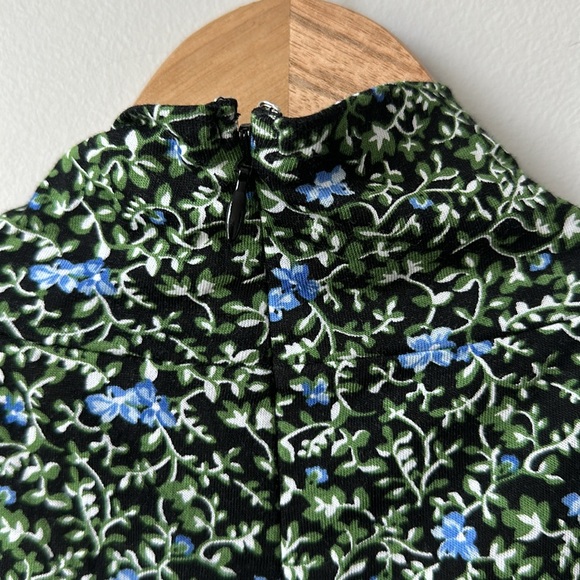 NWT MICHAEL Michael Kors Floral Mock neck Slim Fit Ruched Side Top XL - Picture 8 of 8